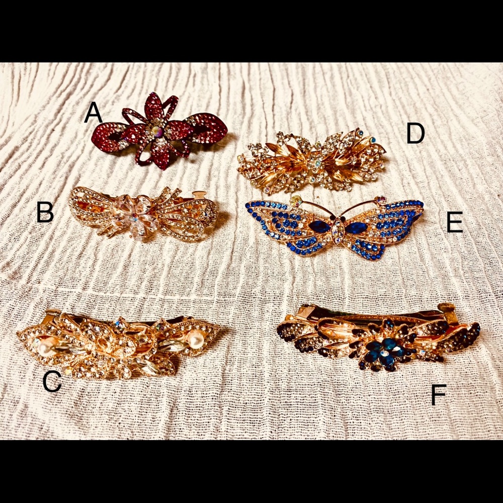 Costume Jewelry style Hair Barrettes! 🌺🧚🏼‍♀️🦋